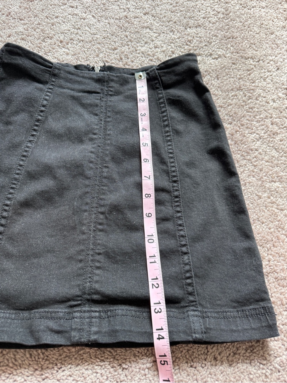 Free People "Modern Femme" Black Mini Skirt with Panel Stitching back zipper 0 - Picture 3 of 6